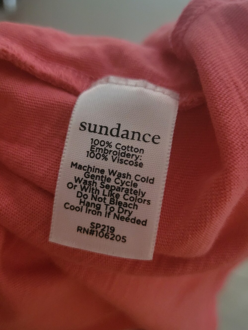 Sundance catalog women's embroidered layered flutter sleeve coral pink Tshirt M - Picture 14 of 14